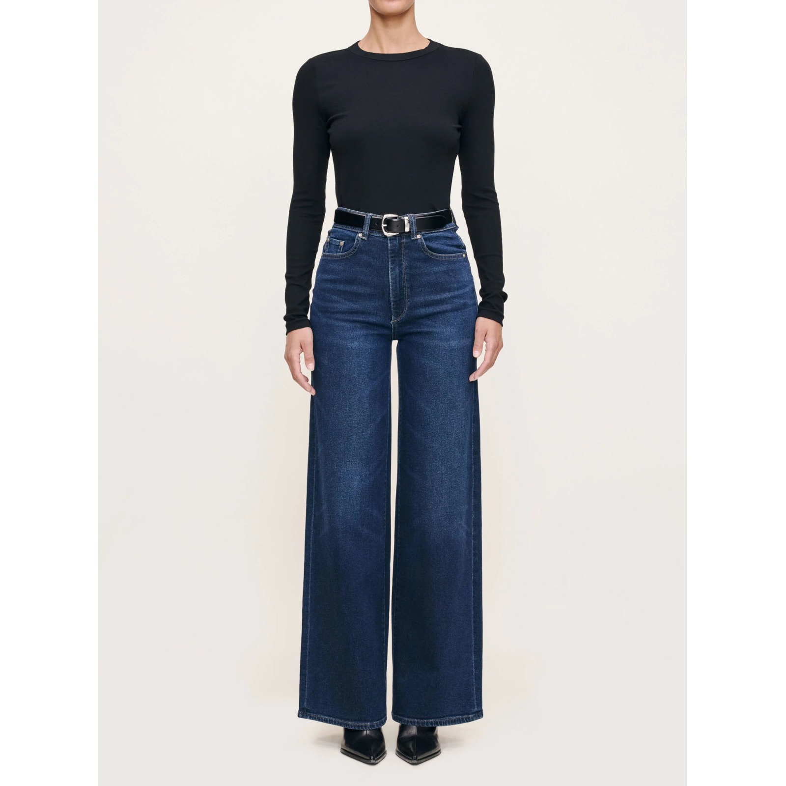 Dl1961 Hepburn High Rise Vintage Wide Leg Jeans Mediterranean Dark Wash Size 28